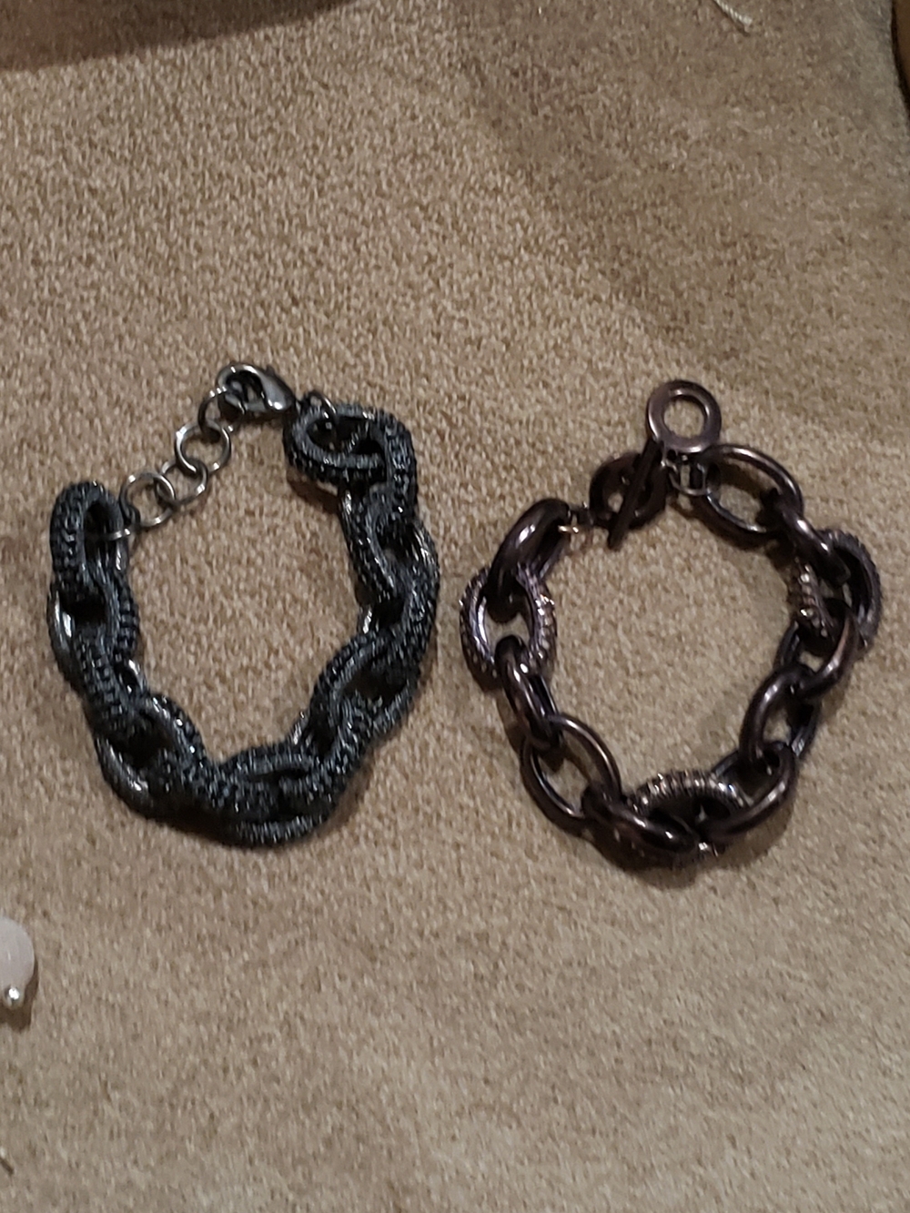 Bundle Set - Black and Bronze Chain Link Bracelets